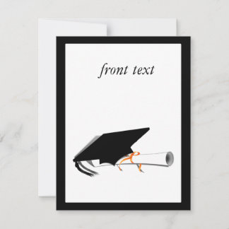 Graduation Cap Tilt  With  Diploma on Blank Invitation
