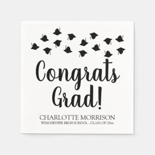 Graduation cap topper toss congrats grad custom napkin