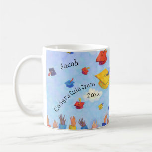 Graduation Cap Toss Add Name and Year Coffee Mug