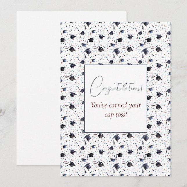 Graduation Cap Toss Greetings Holiday Card (Front/Back)