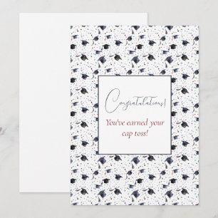 Graduation Cap Toss Greetings Holiday Card