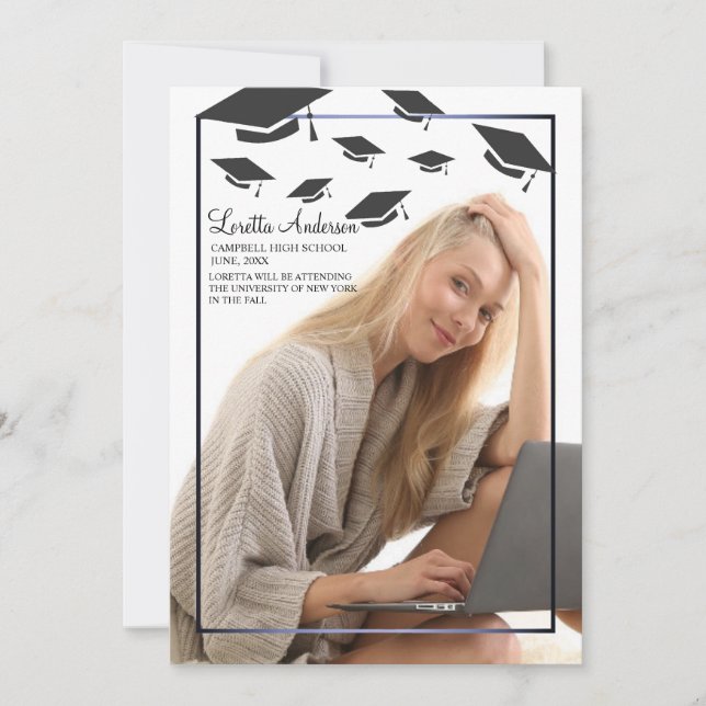 Graduation Cap Transparency Photo Announcement (Front)