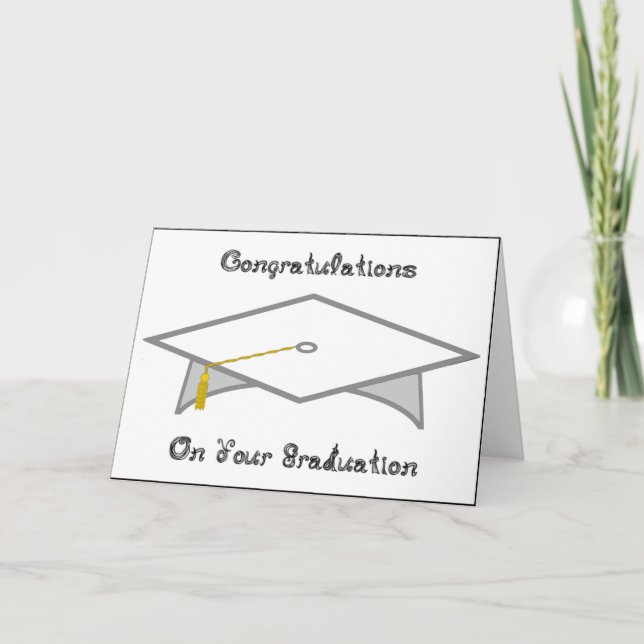 Graduation Cap White Paper Hat or Card Printable (Front)