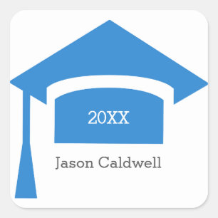 Graduation Cap with Name - Square Sticker