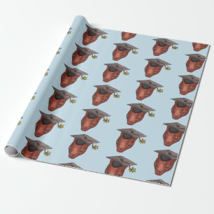 Graduation Cap Woodland Animal Cute Squirrel Wrapping Paper