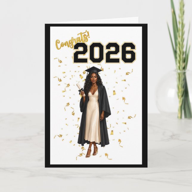 Graduation Card for Her - African American (Front)