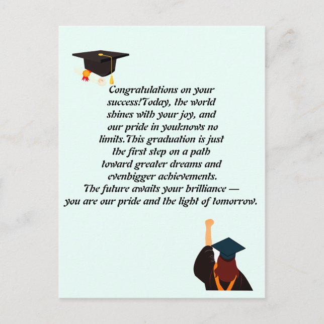  Graduation Card | Inspirational Quote | Class of  (Front)