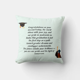 Graduation Card Inspirational Quote Class of Cushion