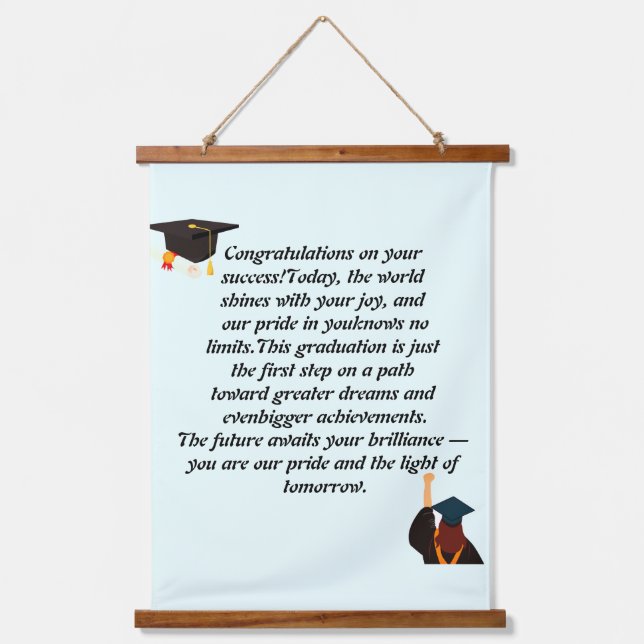  Graduation Card | Inspirational Quote | Class of Hanging Tapestry (Front)
