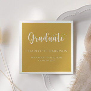 Graduation Casual Script Modern Paper Napkins