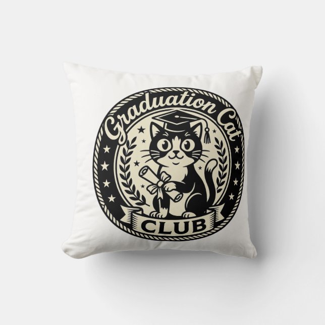Graduation Cat Funny Cat Graphic - Graduation Cat  Cushion (Front)
