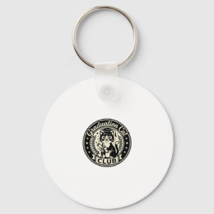 Graduation Cat Funny Cat Graphic - Graduation Cat  Key Ring