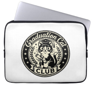 Graduation Cat Funny Cat Graphic - Graduation Cat Laptop Sleeve