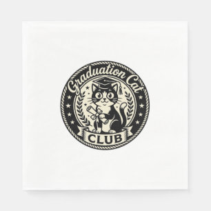 Graduation Cat Funny Cat Graphic - Graduation Cat  Napkin