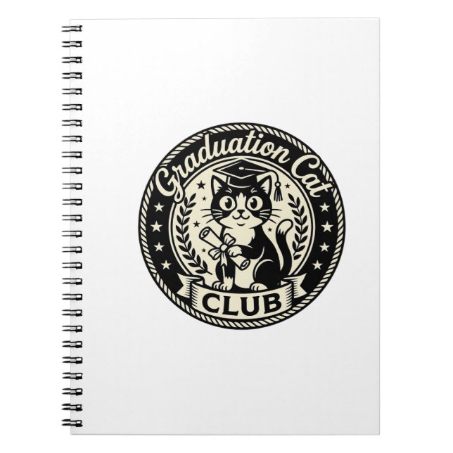 Graduation Cat Funny Cat Graphic - Graduation Cat  Notebook (Front)
