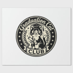 Graduation Cat Funny Cat Graphic - Graduation Cat Wrapping Paper