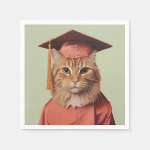 Graduation Cat Napkin