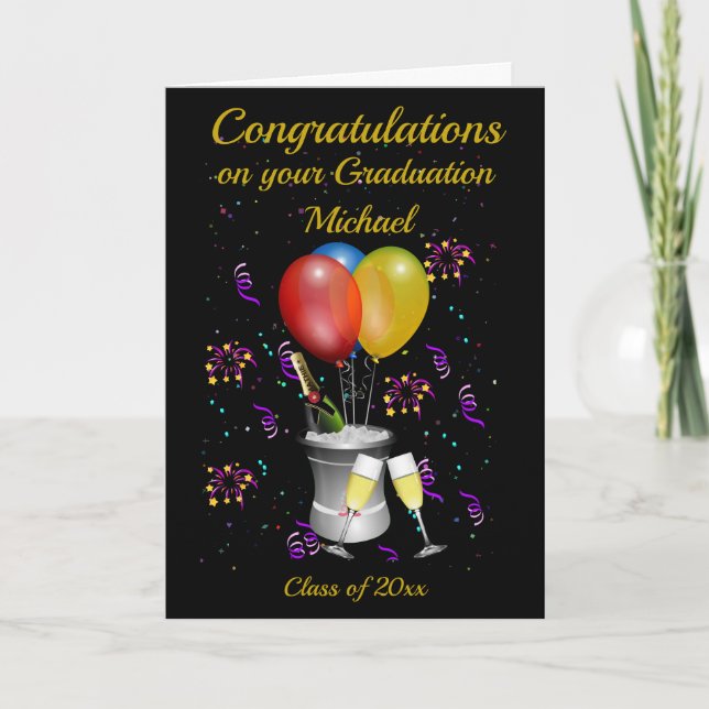 Graduation Celebration Black Card (Front)