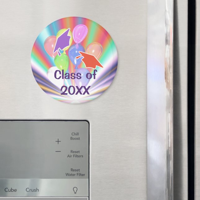 Graduation Celebration Caps and Balloons Magnet (In Situ (Fridge))