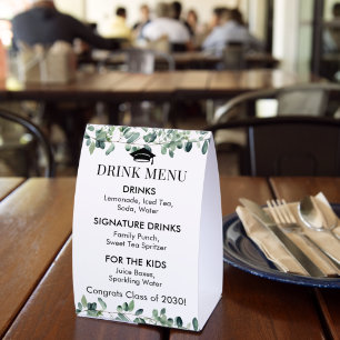 Graduation Celebration Drink Menu Eucalyptus
