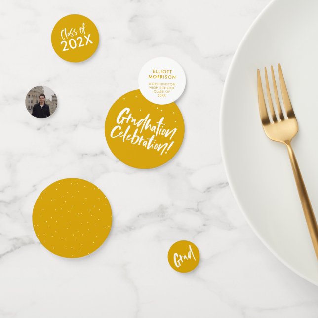 Graduation celebration golden yellow confetti (Group)