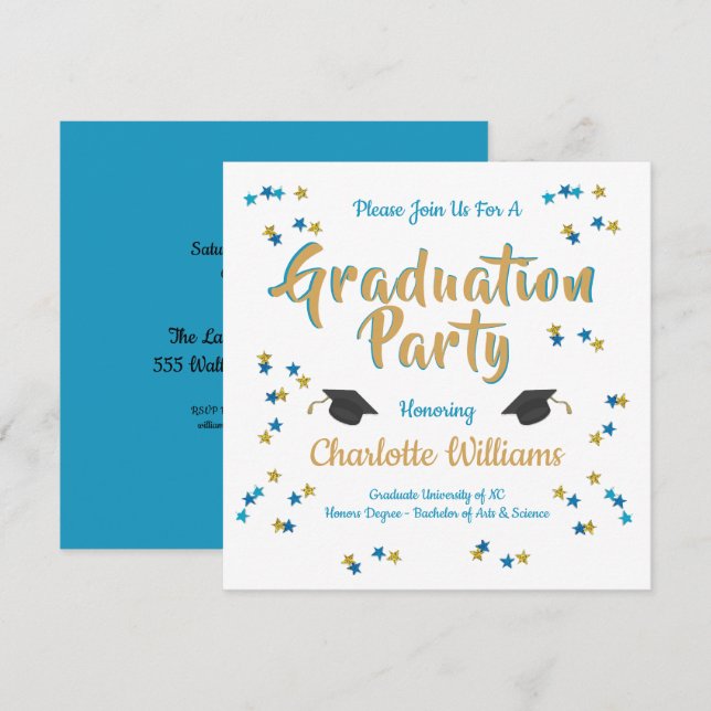 Graduation Celebration Party Invitation (Front/Back)