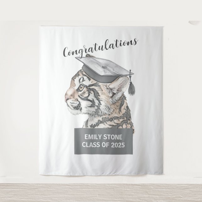 Graduation Celebratory Personalised Backdrop Tapestry (Front)