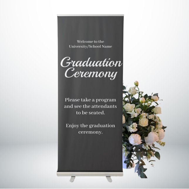 Graduation Ceremony Commencement Welcome Banner (High school University College Graduation Ceremony Signs and Banners)