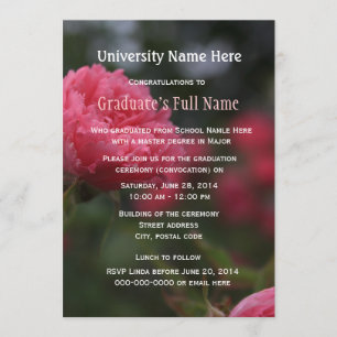 Graduation ceremony (convocation) invitations