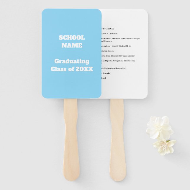 Graduation Ceremony Schedule Guest Program - Hand Fan (Front and Back)