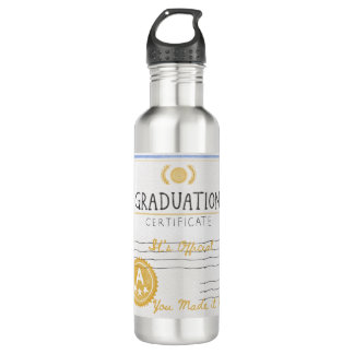 Graduation Certificate on a  710 Ml Water Bottle