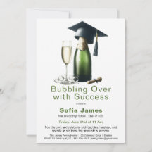 Graduation Champagne Celebration Invitation