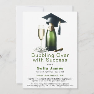 Graduation Champagne Celebration Invitation