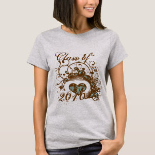 Graduation Change Year Whimsical Wing Heart Swirls T-Shirt