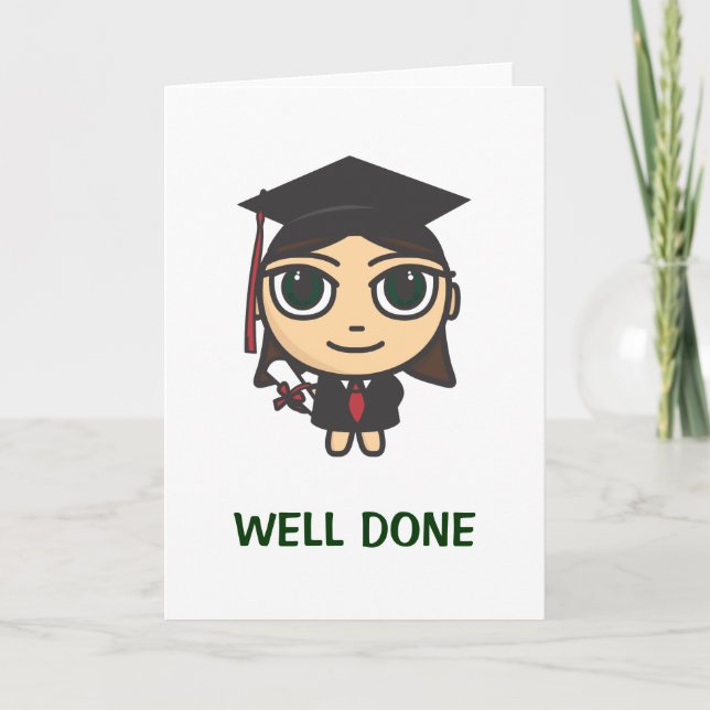 Graduation Character Well Done Graduation Card (Front)