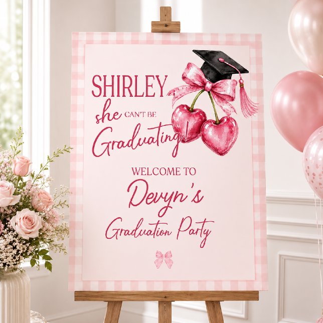 Graduation Cherry Welcome, Pink Coquette Poster (Creator Uploaded)