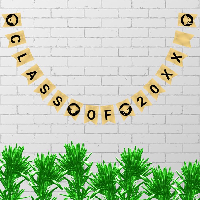 Graduation Chic Gold Create Your Class Of Bunting (Creator Uploaded)