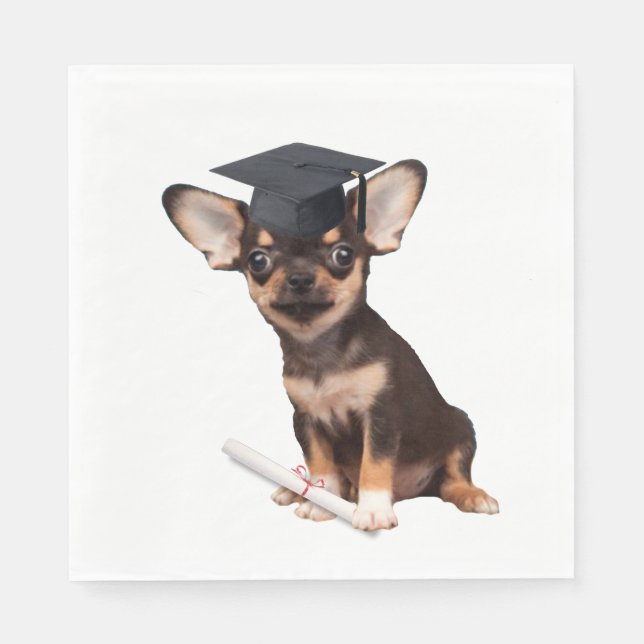 Graduation Chihuahua Napkin (Front)