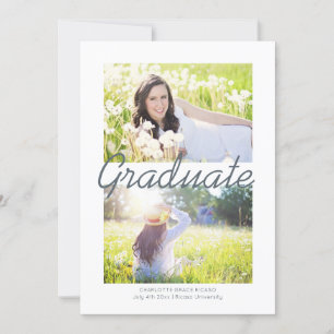 Graduation Circle Pattern Grey Modern Personalised Announcement