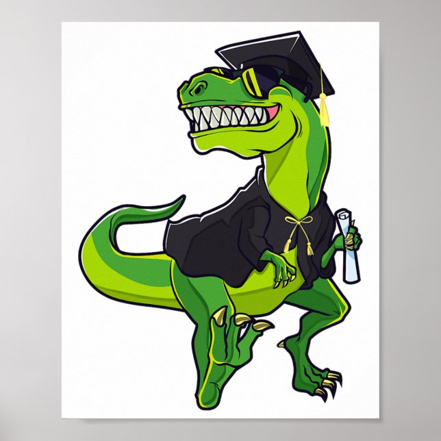 Graduation Cl Of 2025 Funny Dinosaur T-rex Graduat Poster (Front)