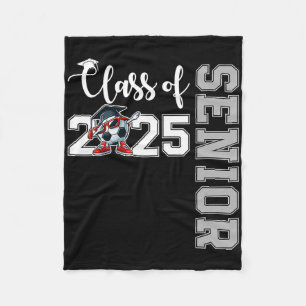 Graduation Cl Of 2025 Senior Dabbing Soccer Toddle Fleece Blanket