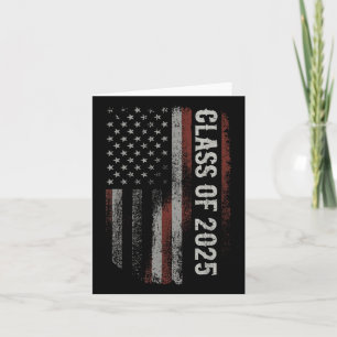 Graduation Cl Of 2025 Senior Patriotic Usa America Card