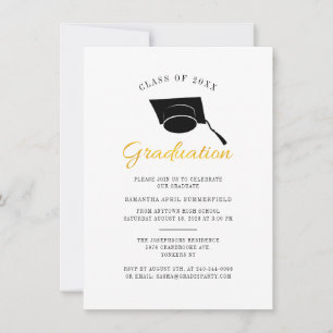 Graduation Class 2022 Modern Minimalist Grad Party Invitation