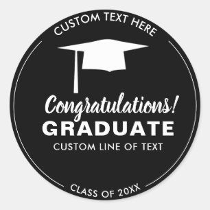 Graduation Class 20XX Grad Cap Your Colour Custom Classic Round Sticker