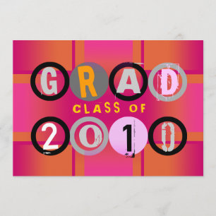 Graduation Class Of 2010 Circle Orange Invitation