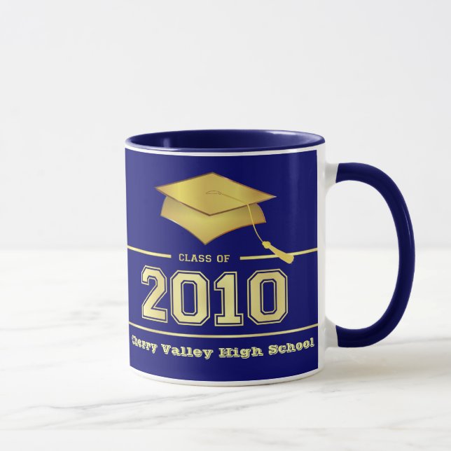 Graduation Class of 2010 Mugs - Blue and Gold (Right)