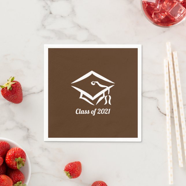 Graduation Class of 2021 BRNWHT Napkin (Insitu)