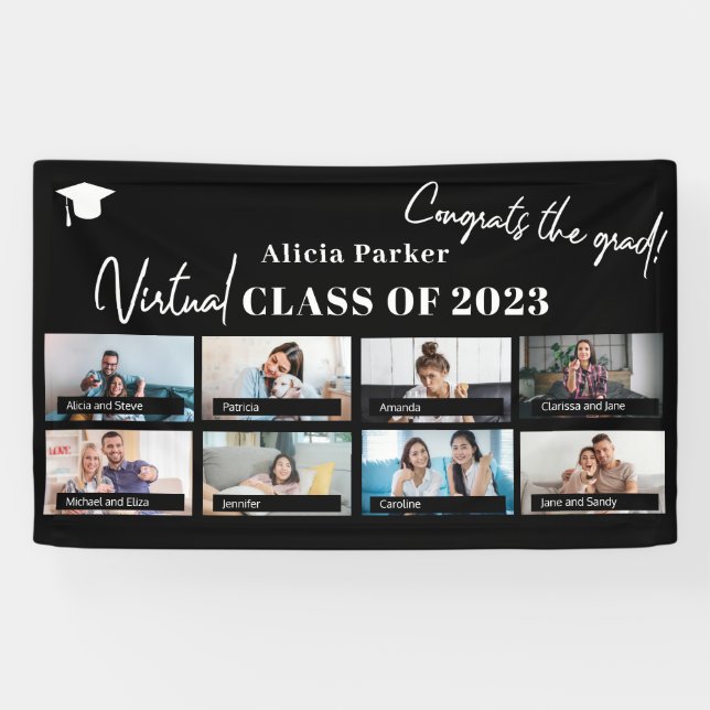 Graduation class of 2021 custom photo collage banner (Horizontal)
