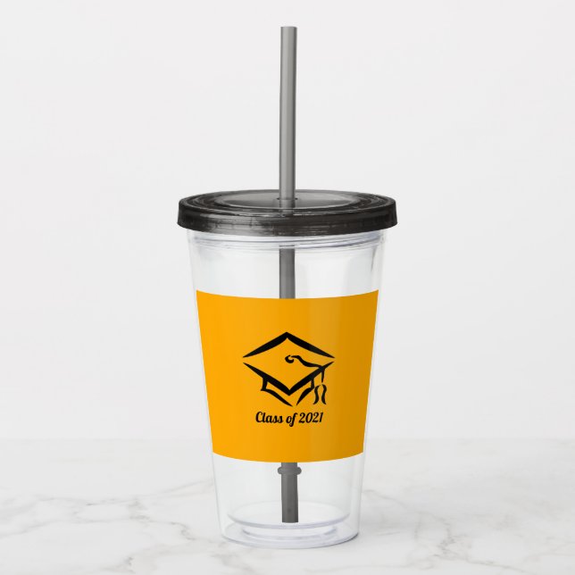 Graduation Class of 2021 GLDBLK Acrylic Tumbler (Front)