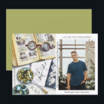 Graduation Class of 2022 Environmental Science<br><div class="desc">Graduation Class of 2022 Medical Environmental Science Forestry Agriculture Grad Photo Announcement features a watercolor illustration of a biologist workplace which includes glasses, books, laboratory petri dishes, microbes, pipette, viruses and more. The text "Grad", your qualification, name, year of qualification and location of study. Personalise by editing the text in...</div>